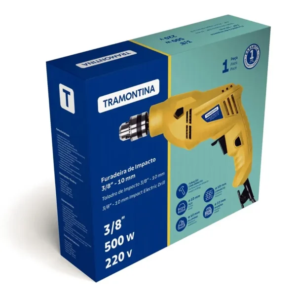 Furadeira de Impacto 3/8 500W TRAMONTINA - Imagem 2