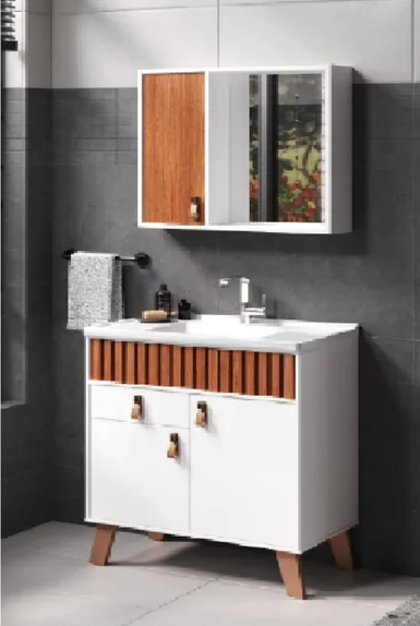 KIT SIENA Marmorite/branco e Atlântica 70 cm Bertazoli