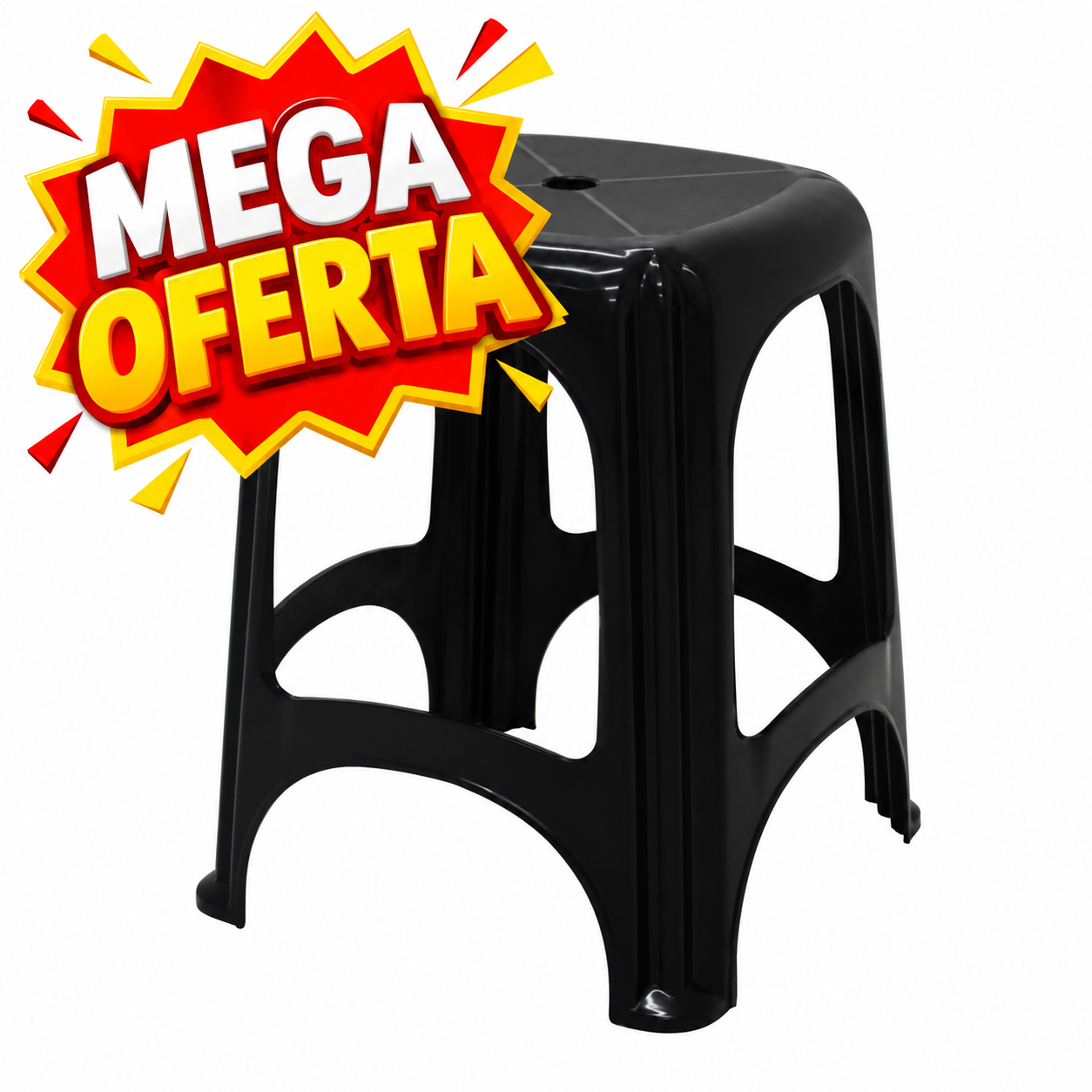 Banqueta Niterói ECO em Polipropileno Preto TRAMONTINA